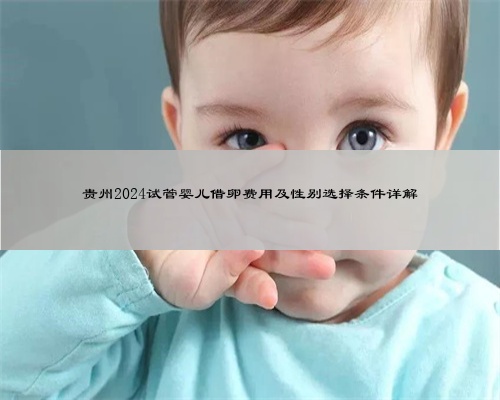 贵州2024试管婴儿借卵费用及性别选择条件详解